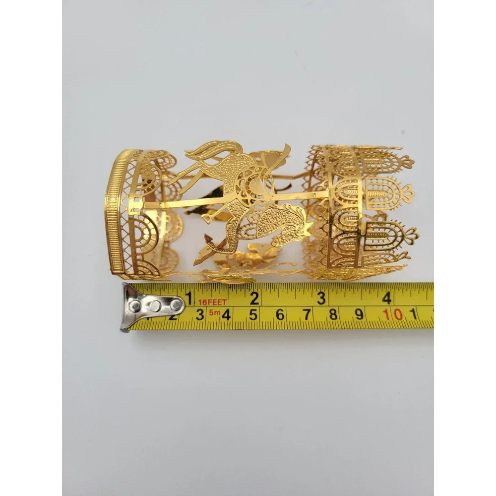 Rare Vintage Lunt Silversmiths USA Gold Tone Carousel Horse‎ Ornament